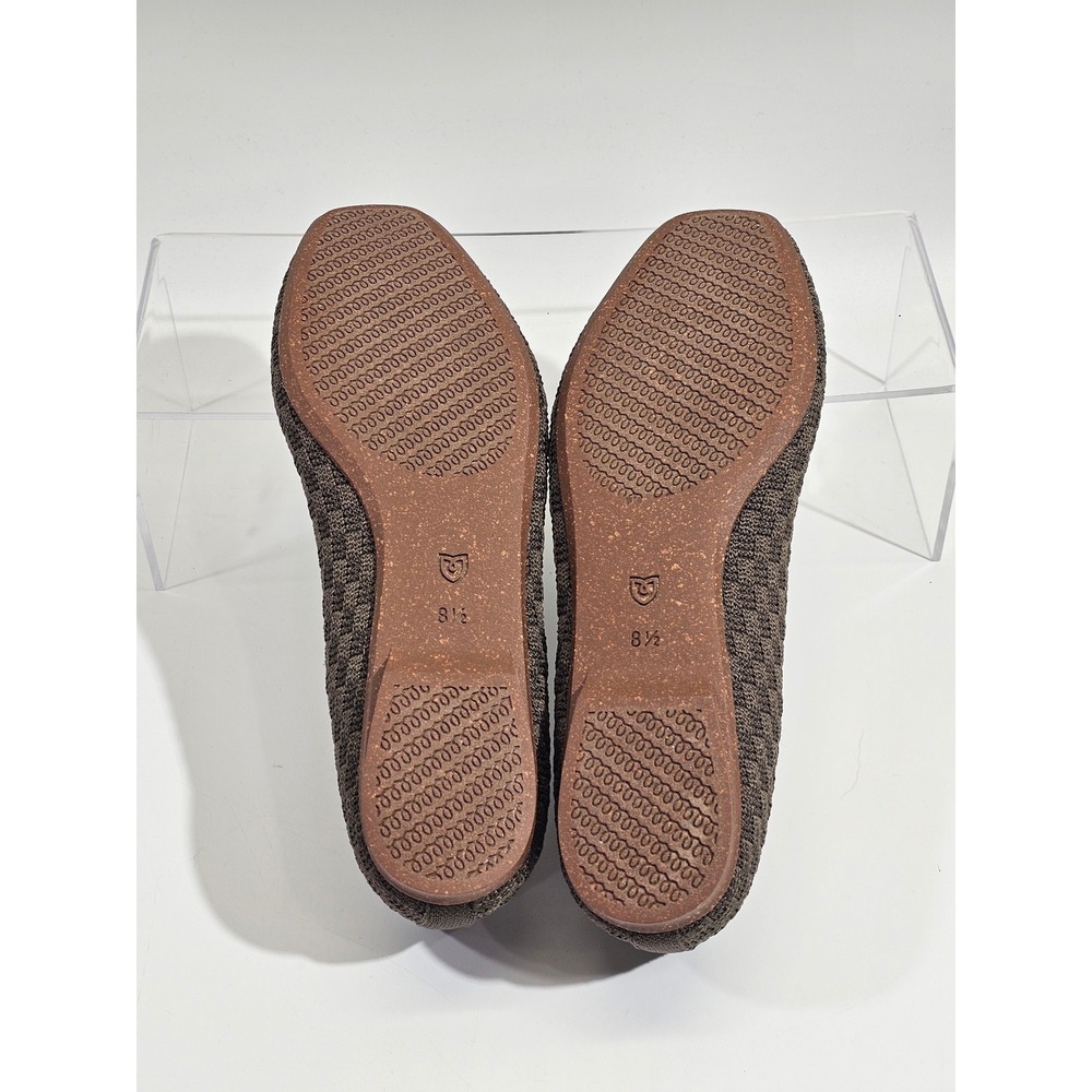 Rothy's The Mary Jane Women 8.5 Brown Checkerboard Knit Square Toe Flat Shoes - Picture 6 of 7